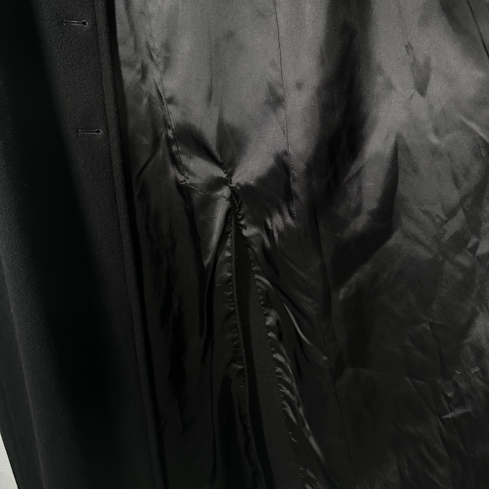 Steve By Searle Long Wool Cashmere Overcoat Black Size 10 - Picture 9 of 12